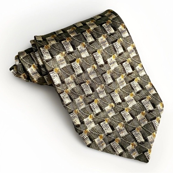 Premiere Collection Men’s Formal Necktie 100% Silk Earthy Summer Colours - Picture 1 of 4